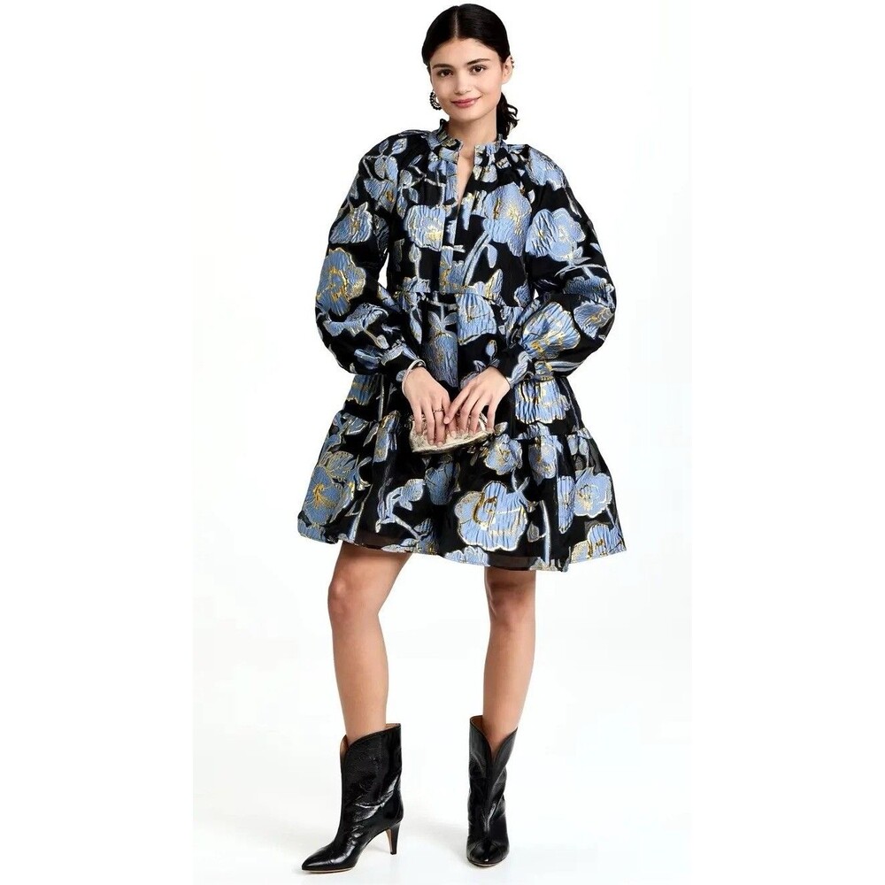 Stine Goya Jasmine Floral-Jacquard Organza Mini Dress Womens Size Large